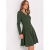 image:imageANRABESS Womens Long Sleeve Fall Ribbed Knit Short Sweater DressDeep Green