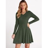 image:imageANRABESS Womens Long Sleeve Fall Ribbed Knit Short Sweater DressDeep Green