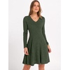 image:imageANRABESS Womens Long Sleeve Fall Ribbed Knit Short Sweater DressDeep Green