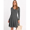 image:imageANRABESS Womens Long Sleeve Fall Ribbed Knit Short Sweater DressDeep Grey