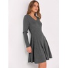 image:imageANRABESS Womens Long Sleeve Fall Ribbed Knit Short Sweater DressDeep Grey