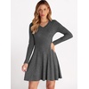 image:imageANRABESS Womens Long Sleeve Fall Ribbed Knit Short Sweater DressDeep Grey