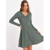 image:imageANRABESS Womens Long Sleeve Fall Ribbed Knit Short Sweater DressGreen