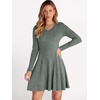 image:imageANRABESS Womens Long Sleeve Fall Ribbed Knit Short Sweater DressGreen