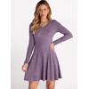image:imageANRABESS Womens Long Sleeve Fall Ribbed Knit Short Sweater DressPurple
