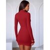 image:imageANRABESS Womens Long Sleeve Mock Neck Fleece Lined Bodycon Mini DressRed