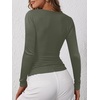 image:imageANRABESS Womens Long Sleeve Shirts Fall Henley TopArmy Green