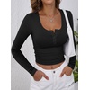 image:imageANRABESS Womens Long Sleeve Shirts Fall Henley TopBlack