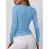 image:imageANRABESS Womens Long Sleeve Shirts Fall Henley TopBright Blue