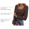 image:imageANRABESS Womens Long Sleeve Shirts Fall Henley TopDeep Brown