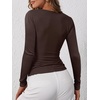 image:imageANRABESS Womens Long Sleeve Shirts Fall Henley TopDeep Brown
