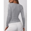 image:imageANRABESS Womens Long Sleeve Shirts Fall Henley TopGrey