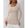 image:imageANRABESS Womens Long Sleeve Shirts Fall Henley TopNature