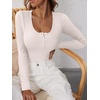 image:imageANRABESS Womens Long Sleeve Shirts Fall Henley TopParchment