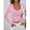 image:imageANRABESS Womens Long Sleeve Shirts Fall Henley TopPink