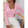 image:imageANRABESS Womens Long Sleeve Shirts Fall Henley TopPink