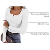 image:imageANRABESS Womens Long Sleeve Shirts Fall Henley TopWhite