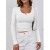 image:imageANRABESS Womens Long Sleeve Shirts Fall Henley TopWhite