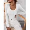 image:imageANRABESS Womens Long Sleeve Shirts Fall Henley TopWhite