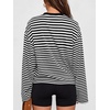 image:imageANRABESS Womens Long Sleeve Shirts Oversized Striped TopsBlack White Stripe