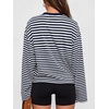 image:imageANRABESS Womens Long Sleeve Shirts Oversized Striped TopsNavy Blue White Stripe
