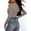 image:imageANRABESS Womens Long Sleeve Shirts V Neck Ribbed Knit Fitted Fall TopsDeep Khaki