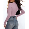 image:imageANRABESS Womens Long Sleeve Shirts V Neck Ribbed Knit Fitted Fall TopsLight Purple