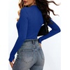 image:imageANRABESS Womens Long Sleeve Shirts V Neck Ribbed Knit Fitted Fall TopsRoyal Blue