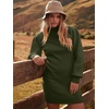 image:imageANRABESS Womens Long Sleeve Turtle Neck Fall Bodycon Mini Sweater DressesArmy Green