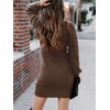 image:imageANRABESS Womens Long Sleeve Turtle Neck Fall Bodycon Mini Sweater DressesBrown