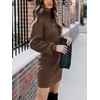 image:imageANRABESS Womens Long Sleeve Turtle Neck Fall Bodycon Mini Sweater DressesBrown
