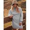 image:imageANRABESS Womens Long Sleeve Turtle Neck Fall Bodycon Mini Sweater DressesGray