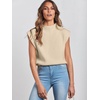 image:imageANRABESS Womens Mock Neck Sweater Vest Work Fall Sleeveless SweatersApricot
