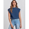 image:imageANRABESS Womens Mock Neck Sweater Vest Work Fall Sleeveless SweatersDark Blue