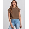 image:imageANRABESS Womens Mock Neck Sweater Vest Work Fall Sleeveless SweatersDeep Brown