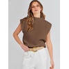 image:imageANRABESS Womens Mock Neck Sweater Vest Work Fall Sleeveless SweatersDeep Brown