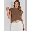 image:imageANRABESS Womens Mock Neck Sweater Vest Work Fall Sleeveless SweatersDeep Brown