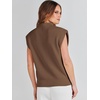 image:imageANRABESS Womens Mock Neck Sweater Vest Work Fall Sleeveless SweatersDeep Brown
