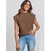 image:imageANRABESS Womens Mock Neck Sweater Vest Work Fall Sleeveless SweatersDeep Brown