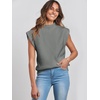 image:imageANRABESS Womens Mock Neck Sweater Vest Work Fall Sleeveless SweatersGray Green
