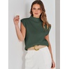 image:imageANRABESS Womens Mock Neck Sweater Vest Work Fall Sleeveless SweatersGreen