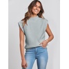 image:imageANRABESS Womens Mock Neck Sweater Vest Work Fall Sleeveless SweatersGrey
