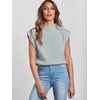 image:imageANRABESS Womens Mock Neck Sweater Vest Work Fall Sleeveless SweatersGrey