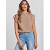 image:imageANRABESS Womens Mock Neck Sweater Vest Work Fall Sleeveless SweatersKhaki