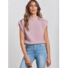 image:imageANRABESS Womens Mock Neck Sweater Vest Work Fall Sleeveless SweatersLight Pink