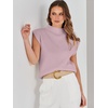 image:imageANRABESS Womens Mock Neck Sweater Vest Work Fall Sleeveless SweatersLight Pink