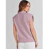 image:imageANRABESS Womens Mock Neck Sweater Vest Work Fall Sleeveless SweatersLight Pink