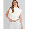 image:imageANRABESS Womens Mock Neck Sweater Vest Work Fall Sleeveless SweatersWhite