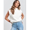 image:imageANRABESS Womens Mock Neck Sweater Vest Work Fall Sleeveless SweatersWhite