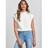 image:imageANRABESS Womens Mock Neck Sweater Vest Work Fall Sleeveless SweatersWhite
